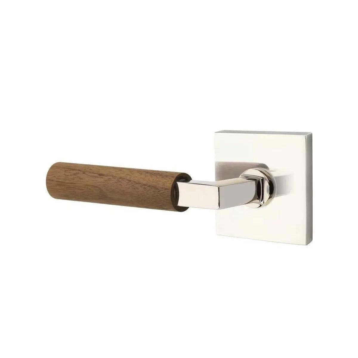 Emtek Select L-Square Dark Walnut Lever with Square Rosette 