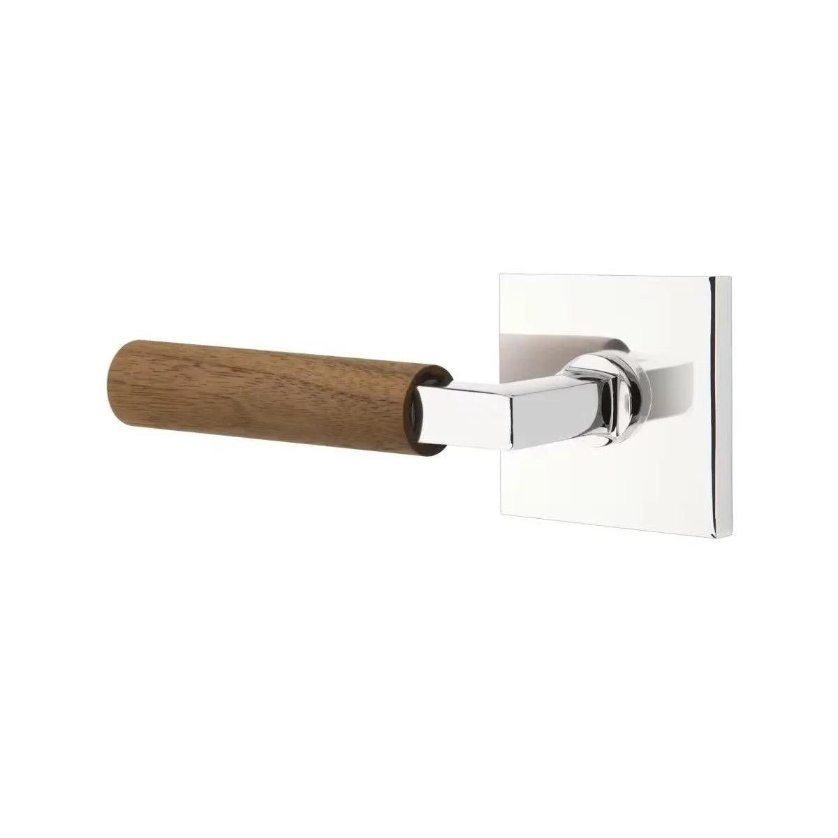 Emtek Select L-Square Dark Walnut Lever with Square Rosette 