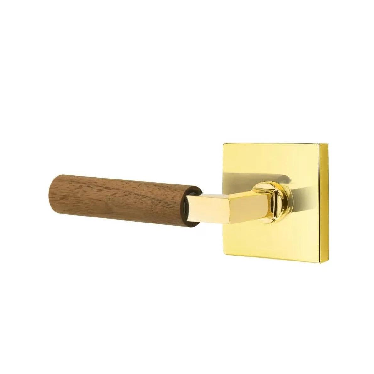 Emtek Select L-Square Dark Walnut Lever with Square Rosette 