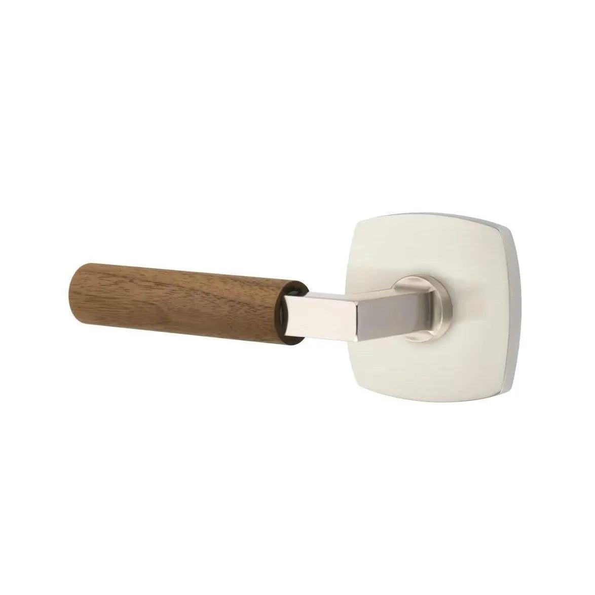 Emtek Select L-Square Dark Walnut Lever with Urban Modern Rosette 