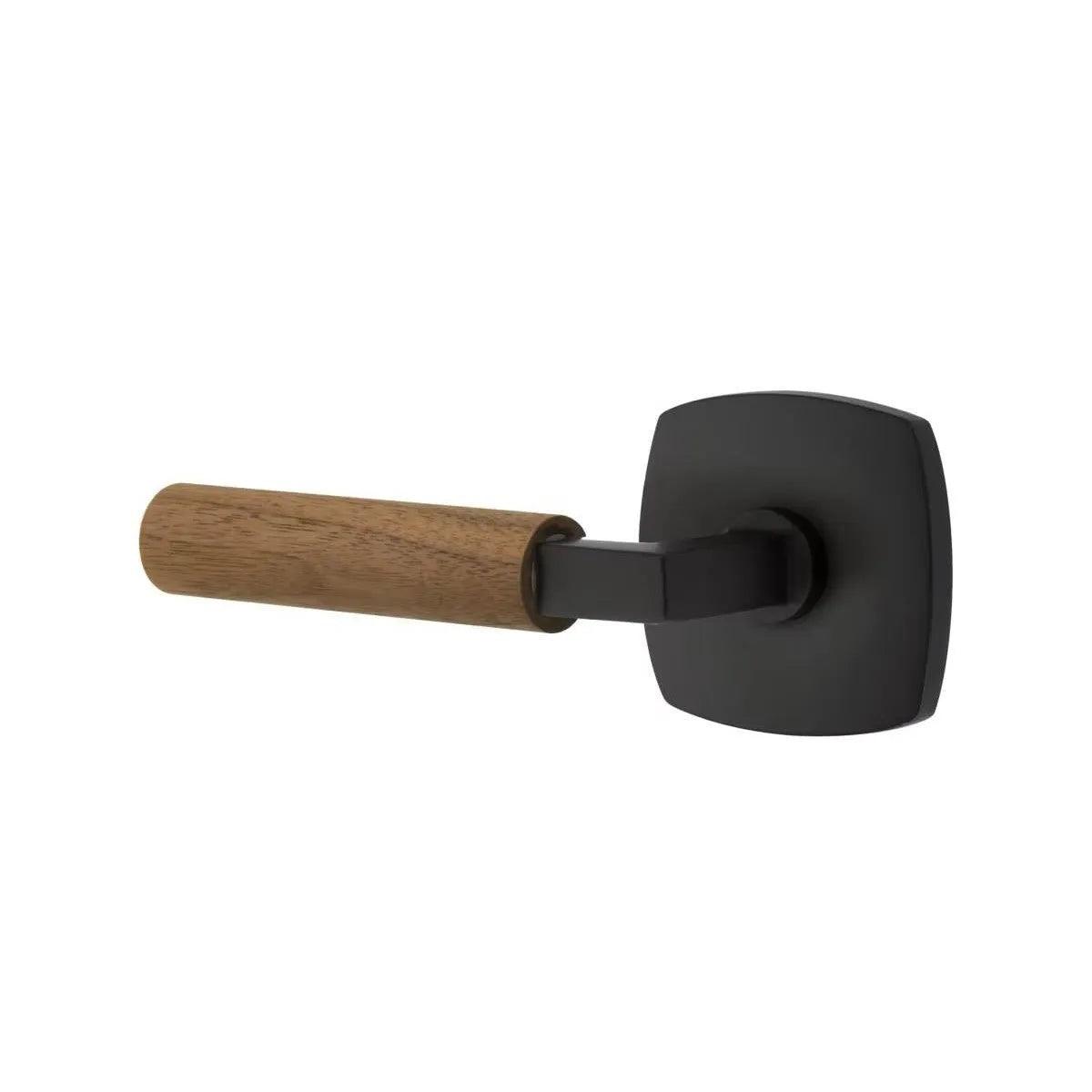 Emtek Select L-Square Dark Walnut Lever with Urban Modern Rosette 