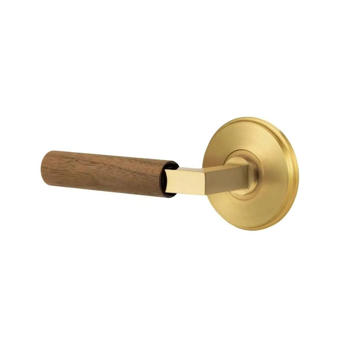 Emtek Select L-Square Dark Walnut Lever with Watford Rosette 