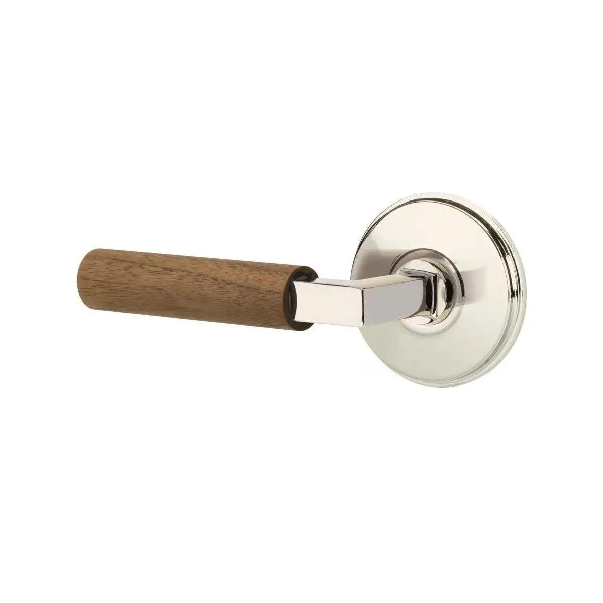 Emtek Select L-Square Dark Walnut Lever with Watford Rosette 