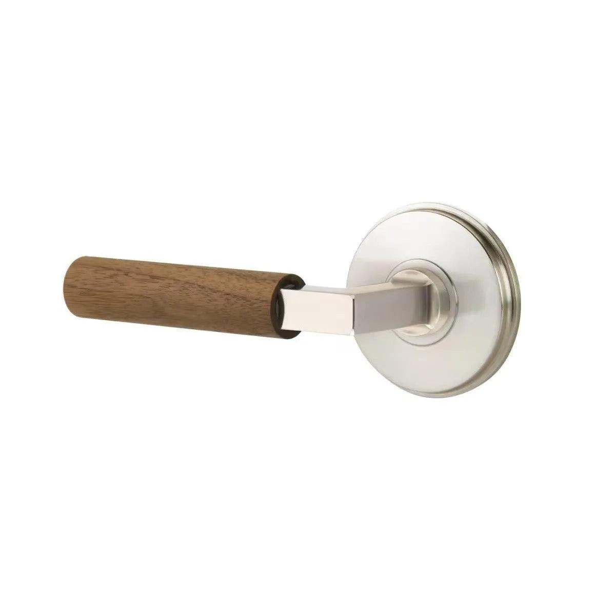 Emtek Select L-Square Dark Walnut Lever with Watford Rosette 