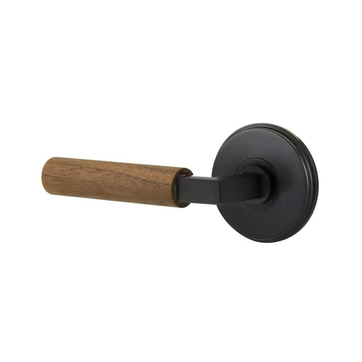 Emtek Select L-Square Dark Walnut Lever with Watford Rosette 