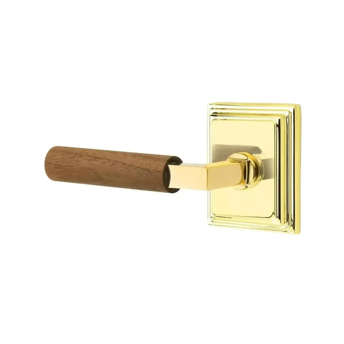 EmtekEmtek Select L-Square Dark Walnut Lever with Wilshire Rosette in 