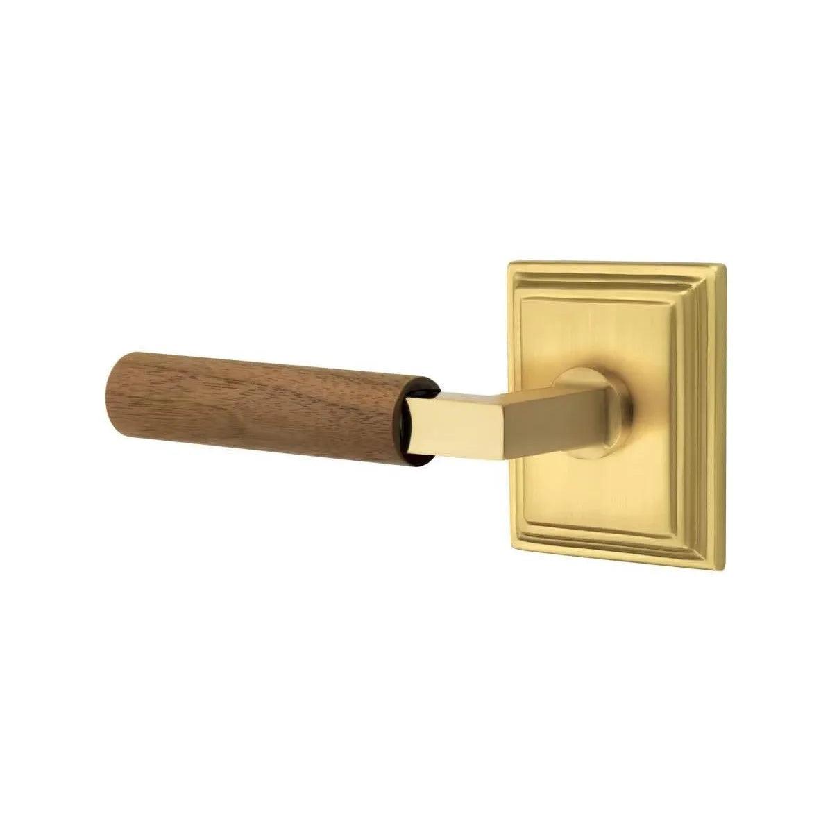Emtek Select L-Square Dark Walnut Lever with Wilshire Rosette 