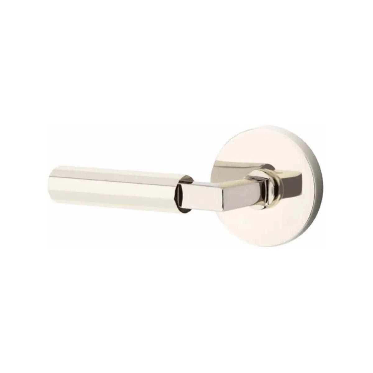 Emtek Select L-Square Faceted Lever with Disk Rosette in finish