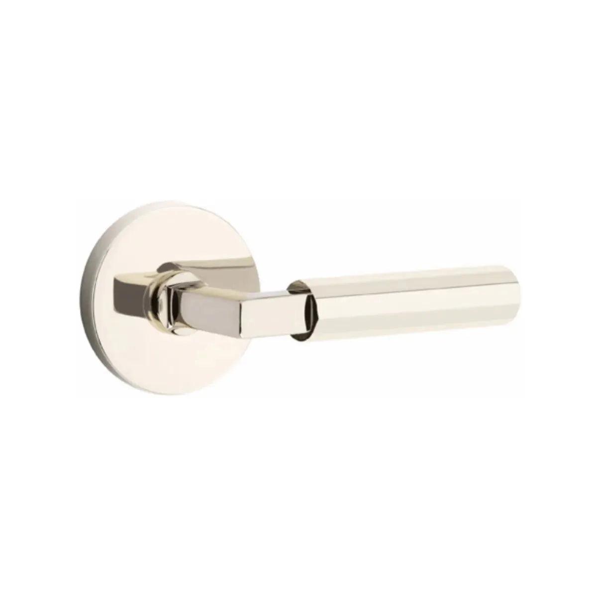Emtek Select L-Square Faceted Lever with Disk Rosette in finish