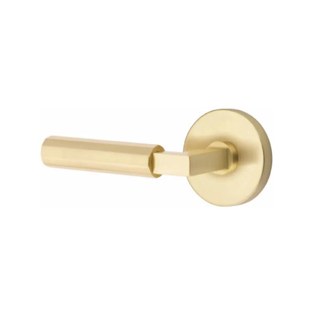 Emtek Select L-Square Faceted Lever with Disk Rosette in finish