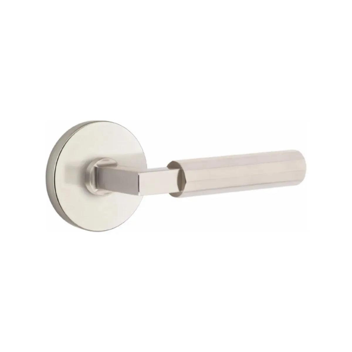 Emtek Select L-Square Faceted Lever with Disk Rosette in finish