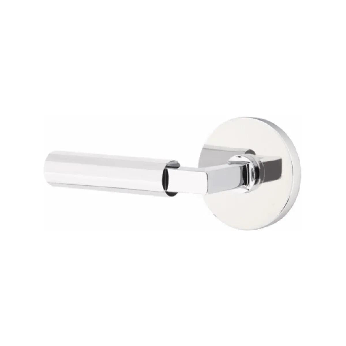 Emtek Select L-Square Faceted Lever with Disk Rosette in finish