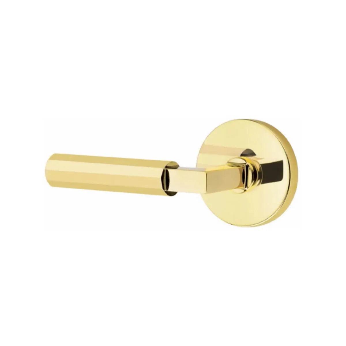 Emtek Select L-Square Faceted Lever with Disk Rosette in finish