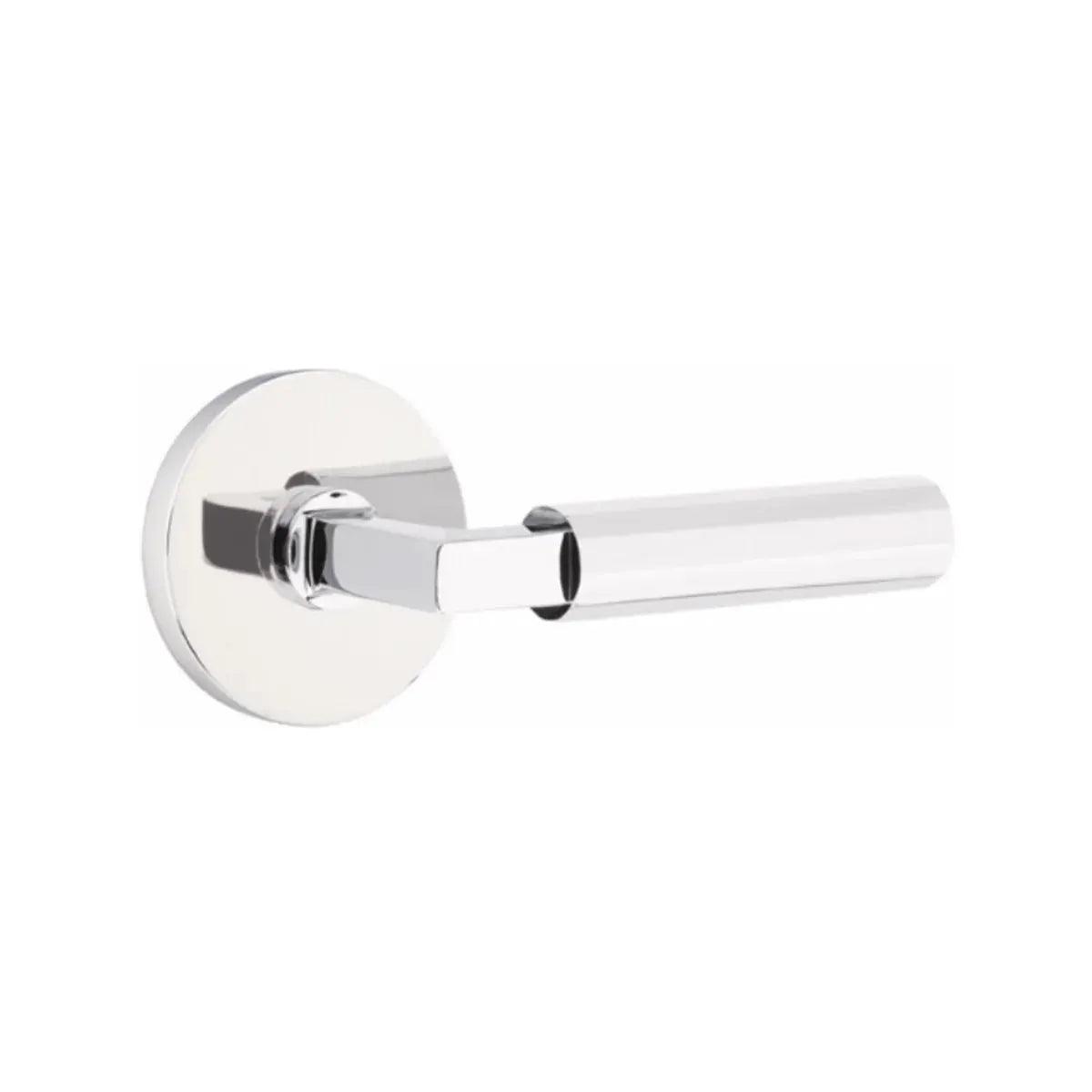 Emtek Select L-Square Faceted Lever with Disk Rosette in finish