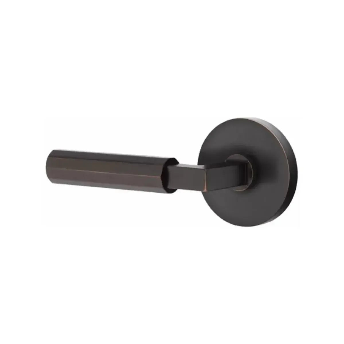 EmtekEmtek Select L-Square Faceted Lever with Disk Rosette in 