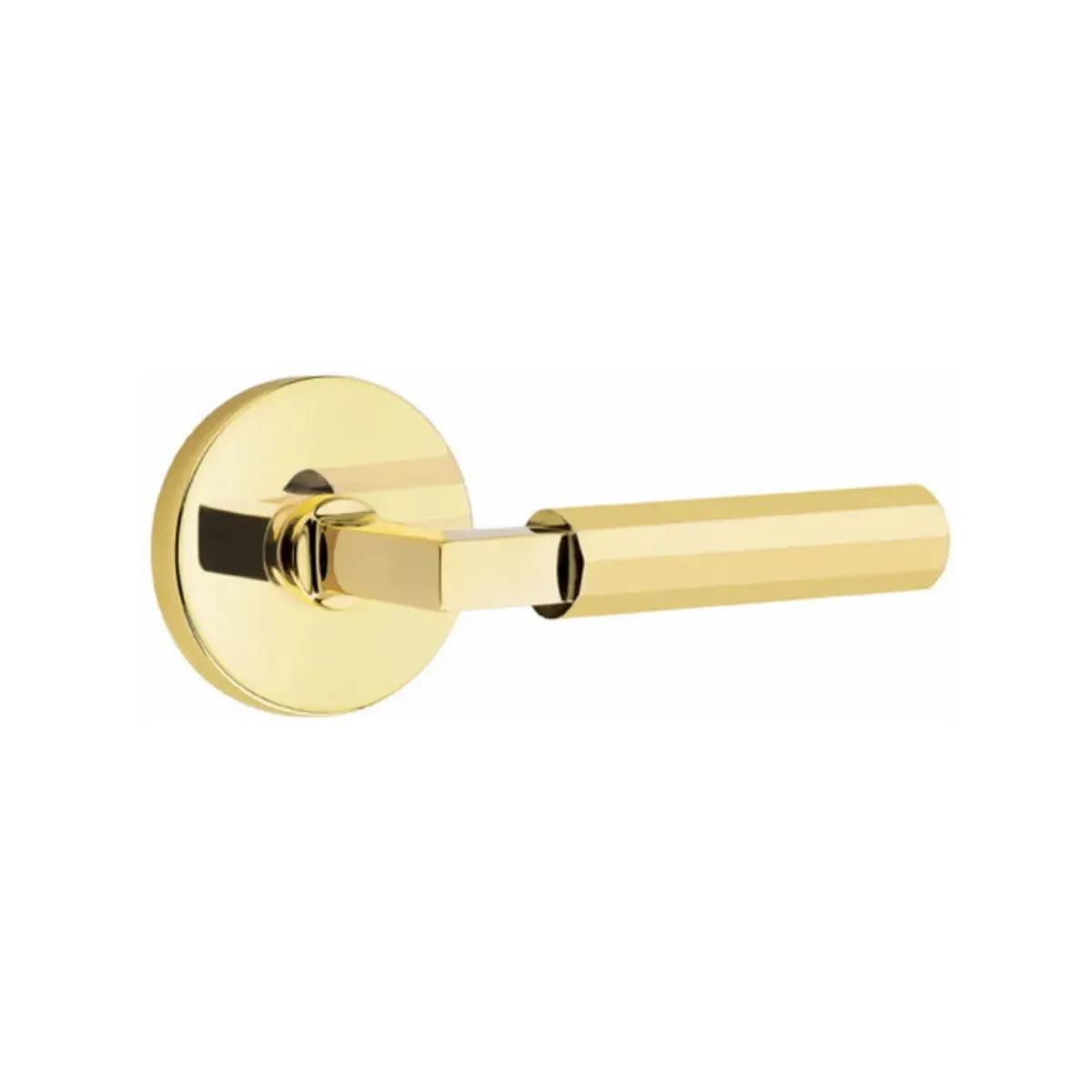 Emtek Select L-Square Faceted Lever with Disk Rosette in finish