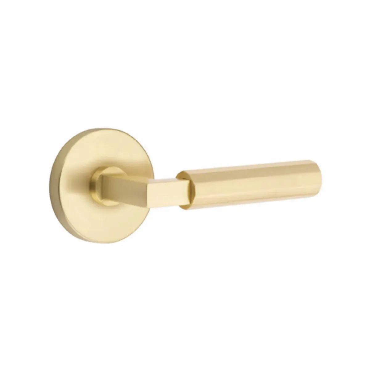 Emtek Select L-Square Faceted Lever with Disk Rosette in finish