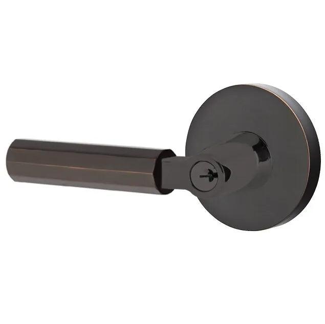Emtek Select L-Square Faceted Lever with Disk Rosette in finish
