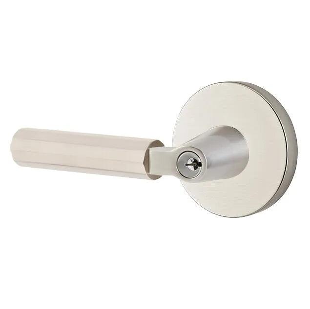 Emtek Select L-Square Faceted Lever with Disk Rosette in finish