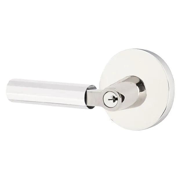 Emtek Select L-Square Faceted Lever with Disk Rosette in finish