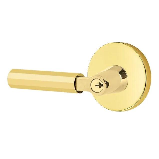 Emtek Select L-Square Faceted Lever with Disk Rosette in finish