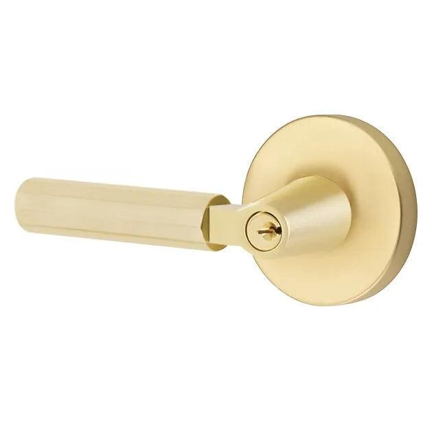 Emtek Select L-Square Faceted Lever with Disk Rosette in finish