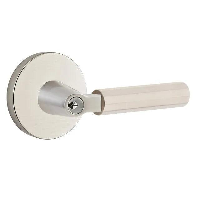 Emtek Select L-Square Faceted Lever with Disk Rosette in finish