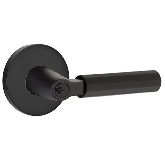 Emtek Select L-Square Faceted Lever with Disk Rosette in finish