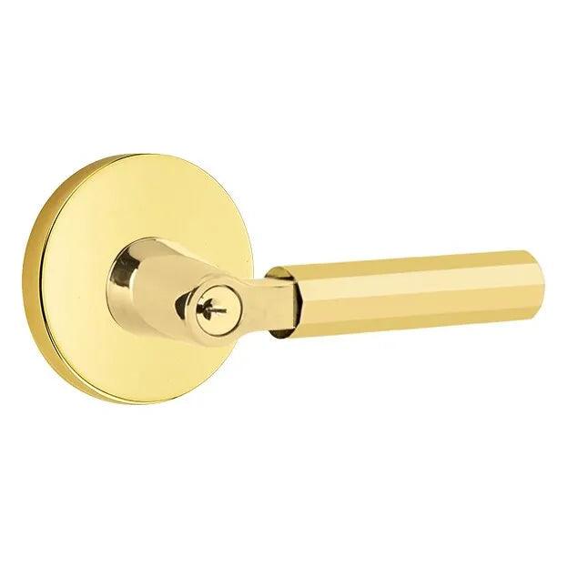Emtek Select L-Square Faceted Lever with Disk Rosette in finish