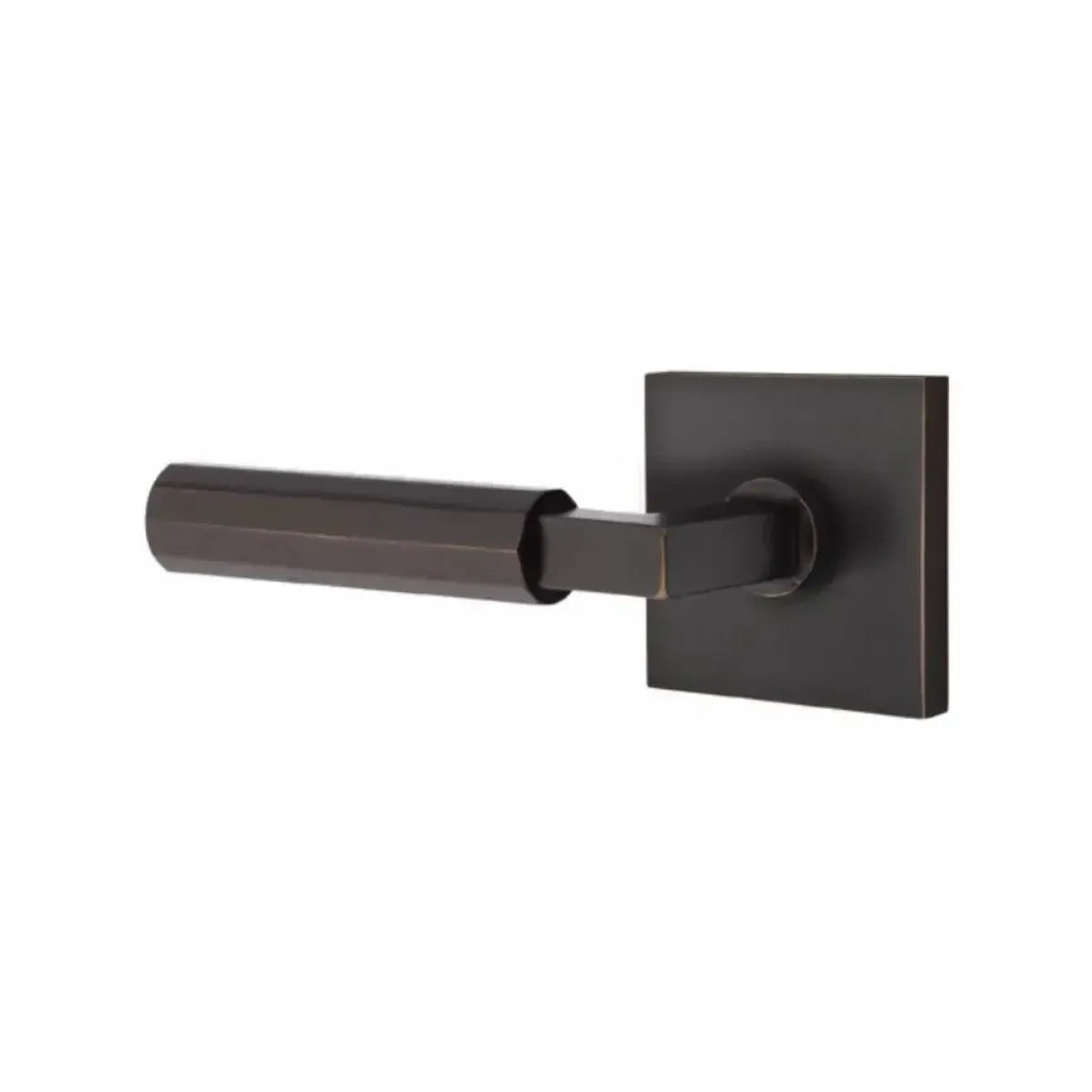 EmtekEmtek Select L-Square Faceted Lever with Square Rosette in 