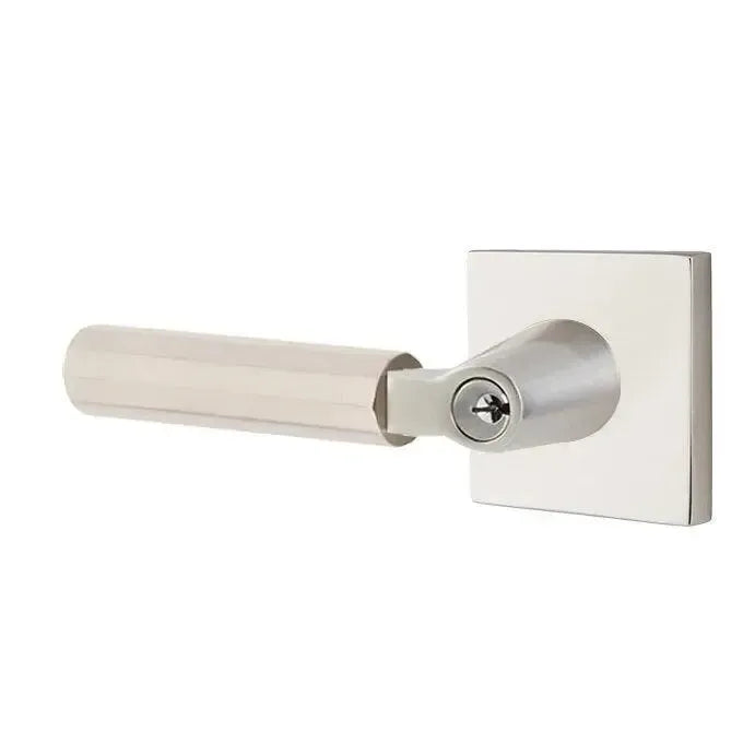 EmtekEmtek Select L-Square Faceted Lever with Square Rosette in 