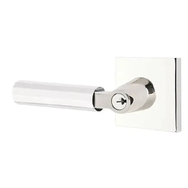 EmtekEmtek Select L-Square Faceted Lever with Square Rosette in 