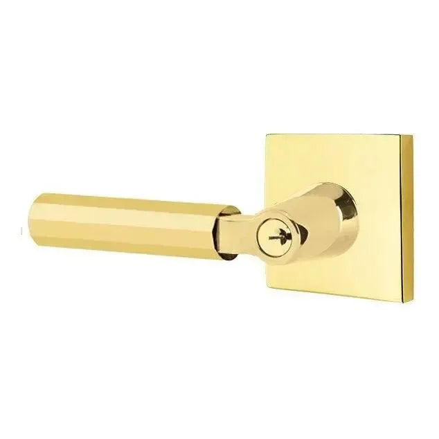 EmtekEmtek Select L-Square Faceted Lever with Square Rosette in 