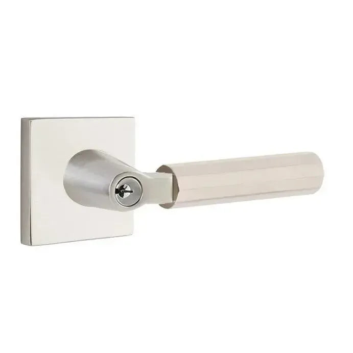 EmtekEmtek Select L-Square Faceted Lever with Square Rosette in 