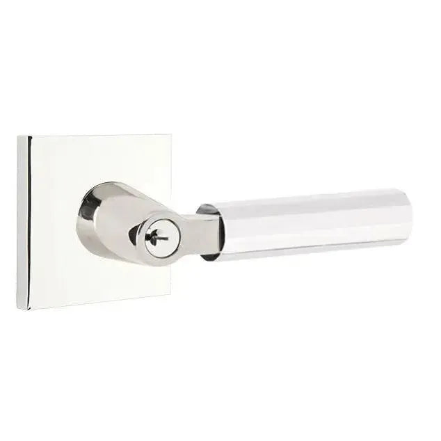 EmtekEmtek Select L-Square Faceted Lever with Square Rosette in 