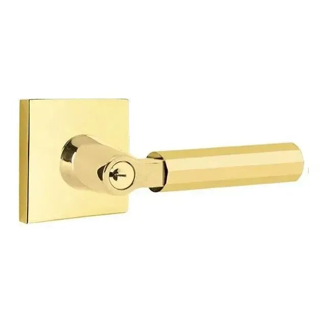 EmtekEmtek Select L-Square Faceted Lever with Square Rosette in 