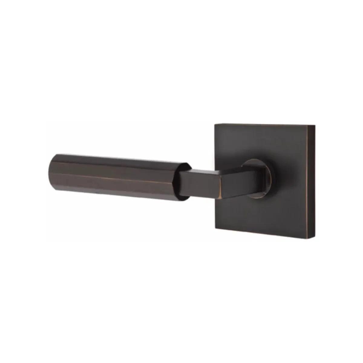 Emtek Select L-Square Faceted Lever with Square Rosette Oil Rubbed Bronze
