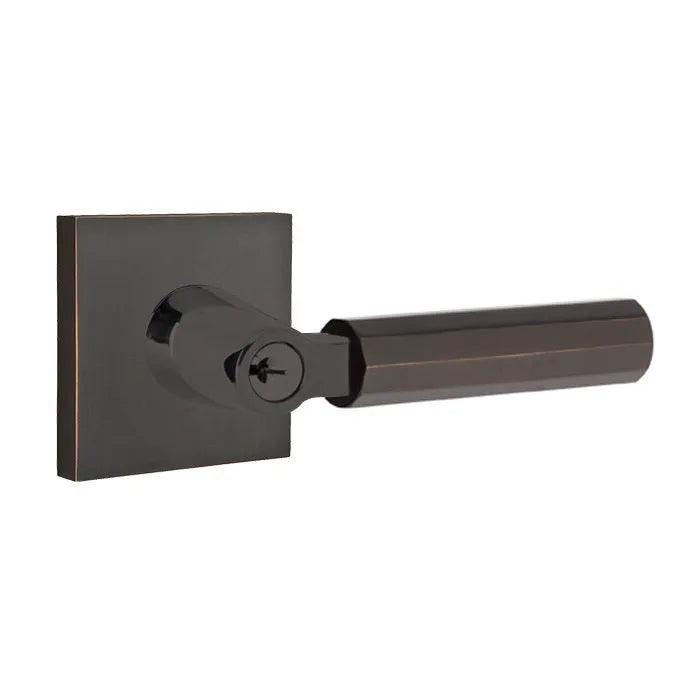 Emtek Select L-Square Faceted Lever with Square Rosette Oil Rubbed Bronze