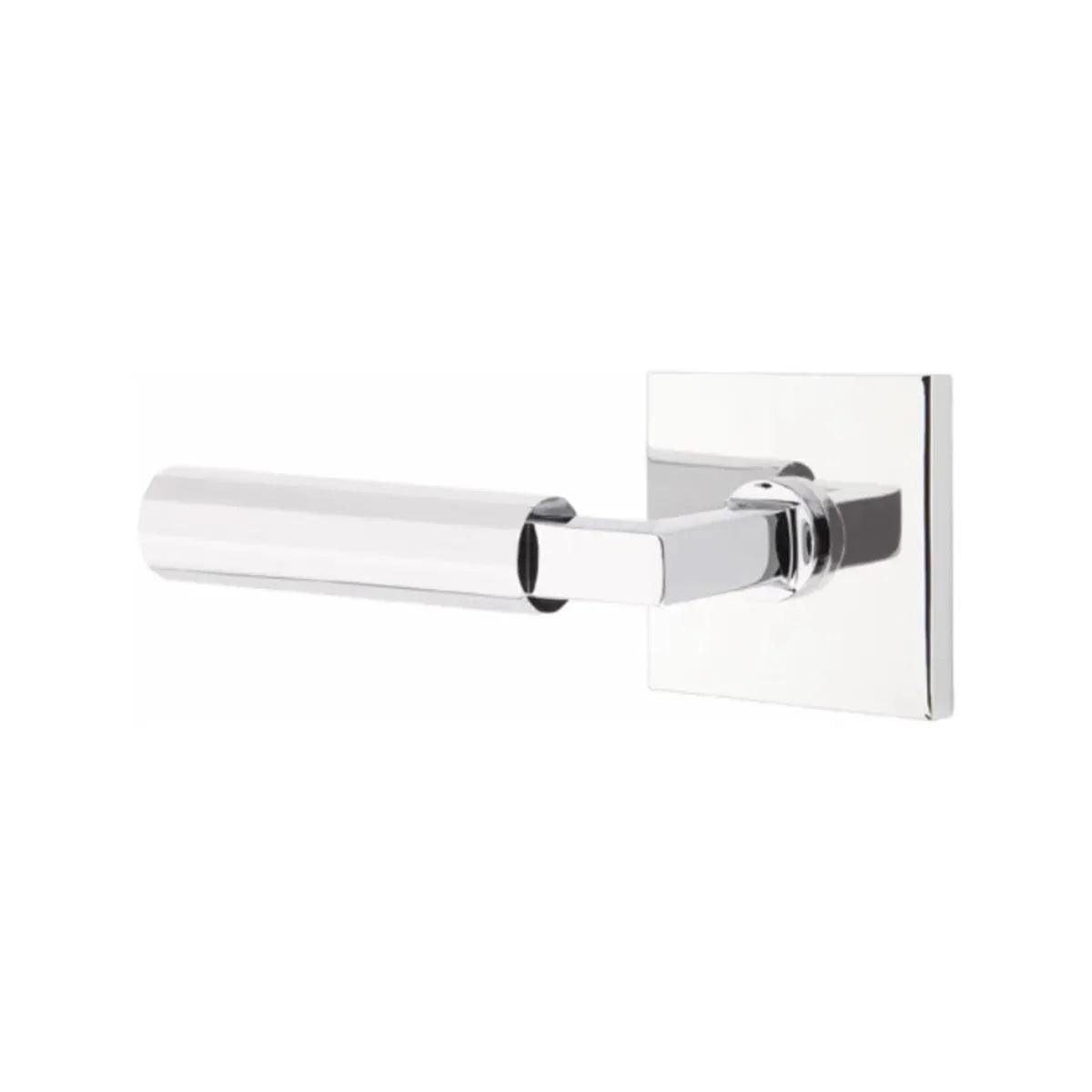 Emtek Select L-Square Faceted Lever with Square Rosette Polished Chrome