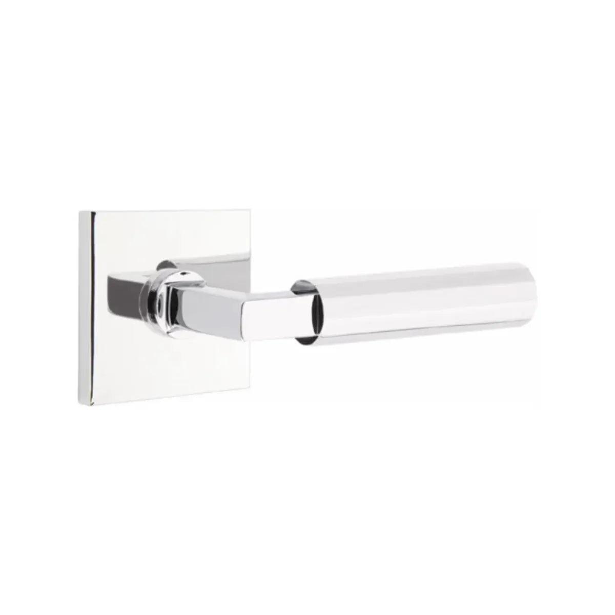 Emtek Select L-Square Faceted Lever with Square Rosette Polished Chrome