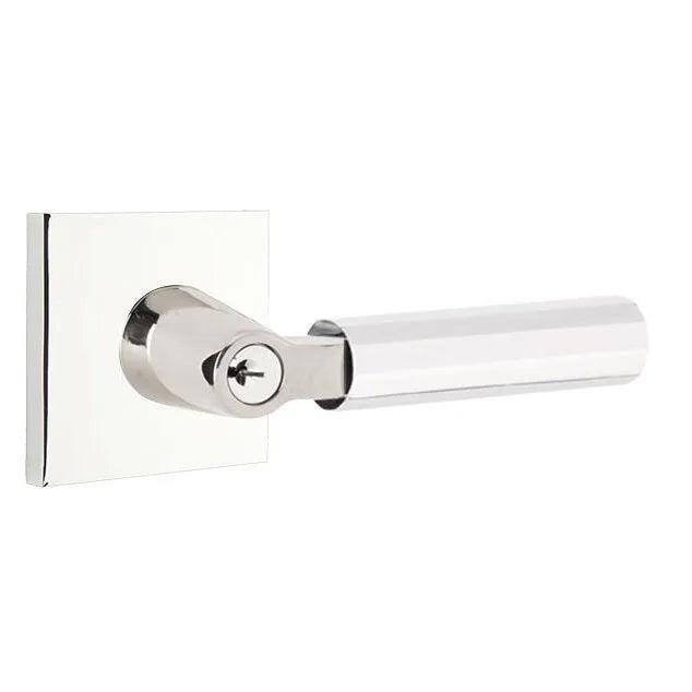 Emtek Select L-Square Faceted Lever with Square Rosette Polished Chrome