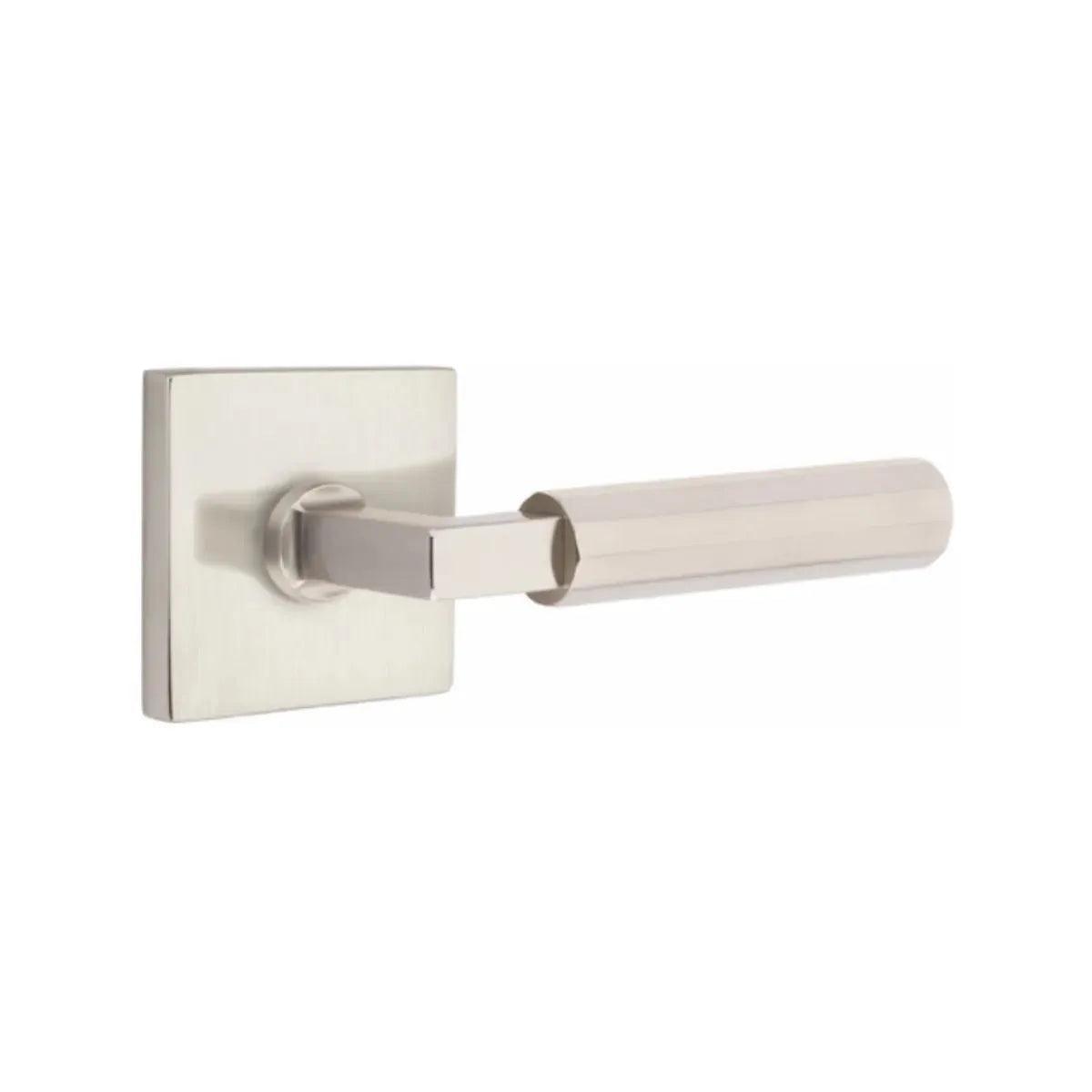 Emtek Select L-Square Faceted Lever with Square Rosette Satin Nickel