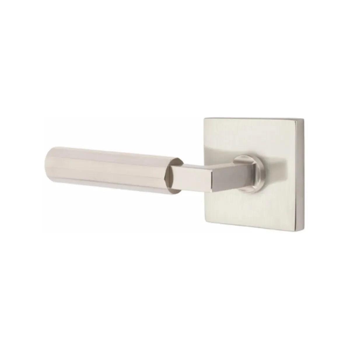 Emtek Select L-Square Faceted Lever with Square Rosette Satin Nickel