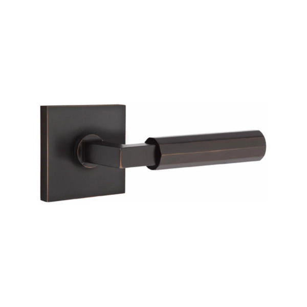 Emtek Select L-Square Faceted Lever with Square Rosette in finish