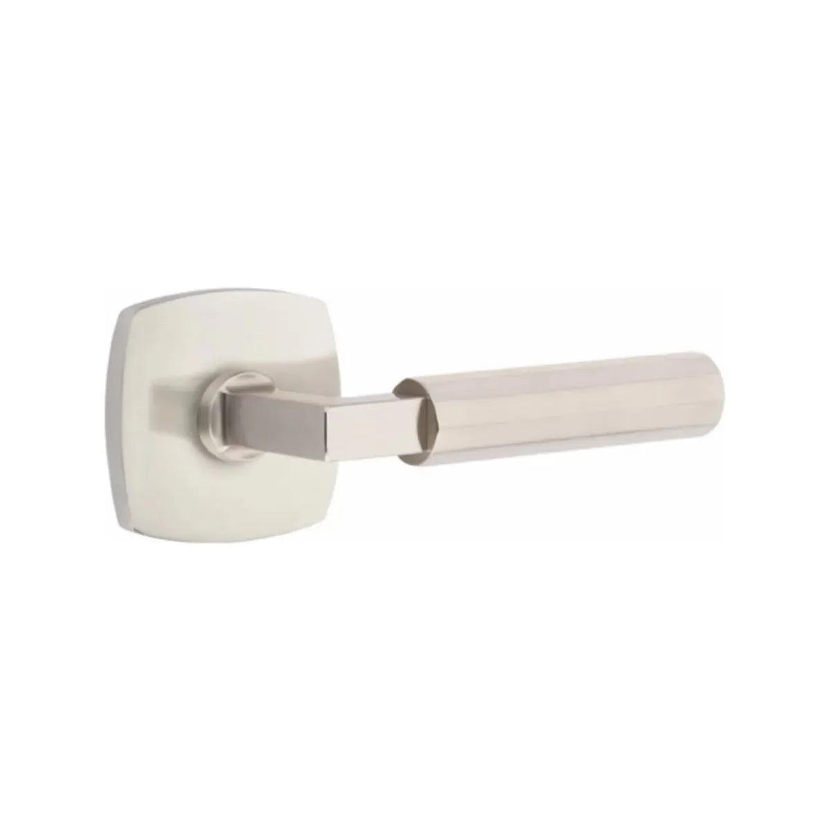 Emtek Select L-Square Faceted Lever with Urban Modern Rosette in Satin Nickel finish