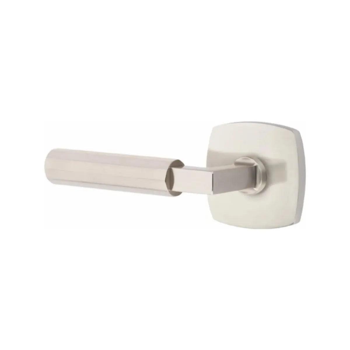 Emtek Select L-Square Faceted Lever with Urban Modern Rosette in Satin Nickel finish