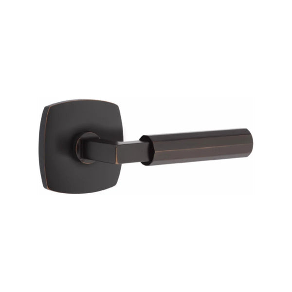 Emtek Select L-Square Faceted Lever with Urban Modern Rosette in finish