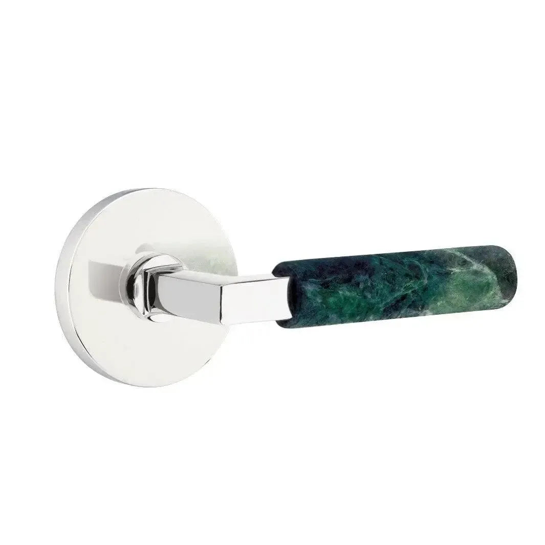 EmtekEmtek Select L-Square Green Marble Lever with Disk Rosette in 