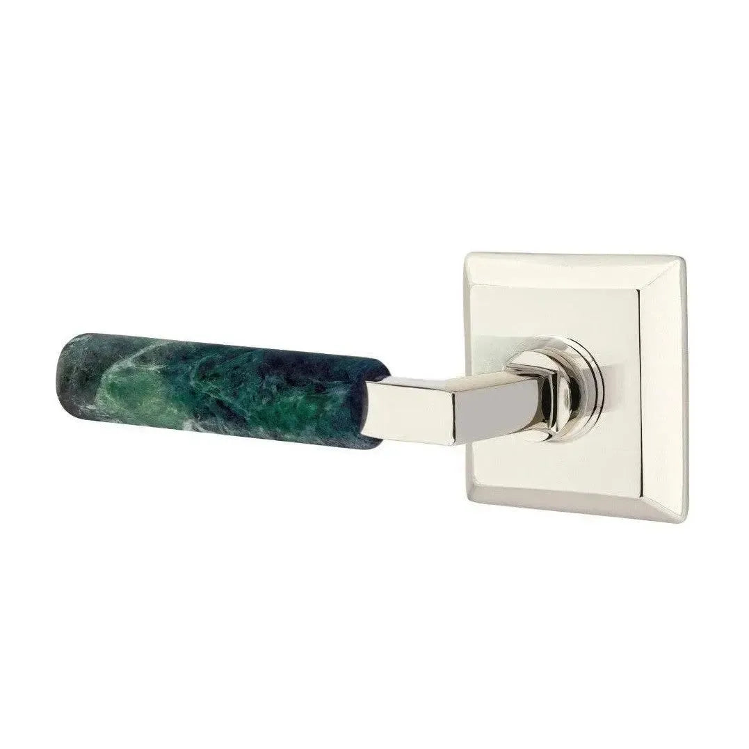 EmtekEmtek Select L-Square Green Marble Lever with Quincy Rosette in 