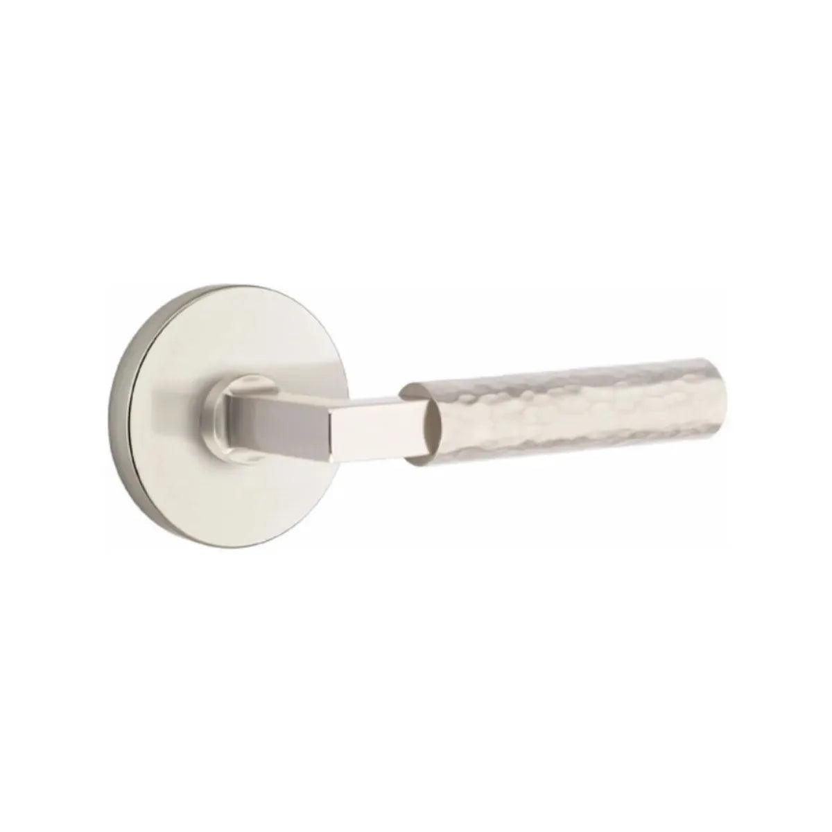 Emtek Select L-Square Hammered Lever with Disk Rosette 